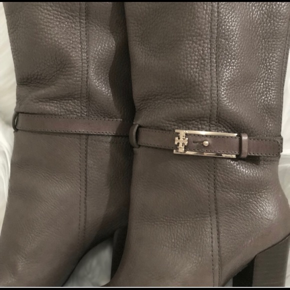 Tory Burch Taupe Stacked Heel Boots | Size 7.5 - Picture 2 of 8